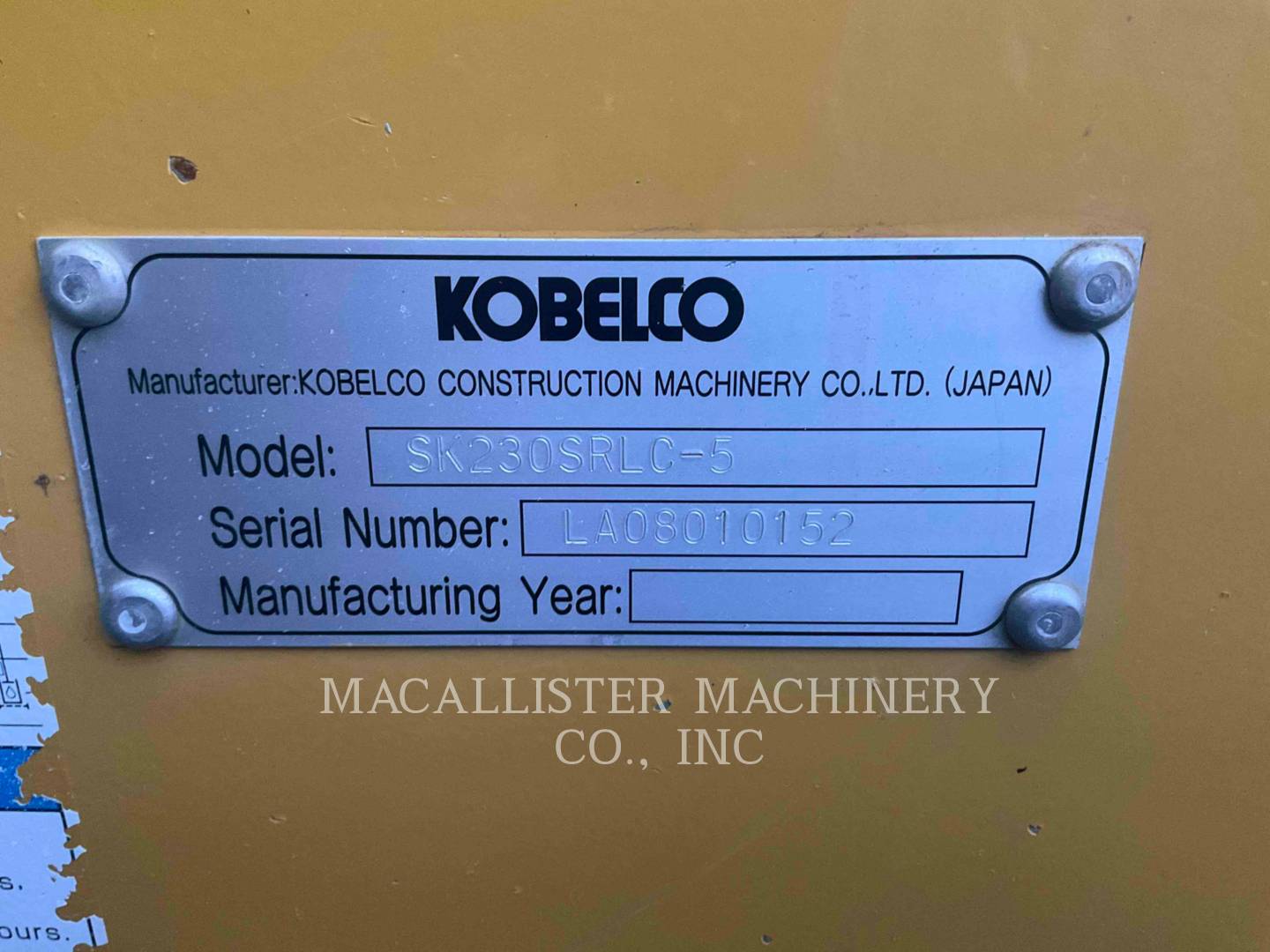 Kobelco / Kobe Steel Ltd SK230SRLC-5, Crawler Excavator, 3024 hours, S/N: LA08010152, 2020 - Image 6