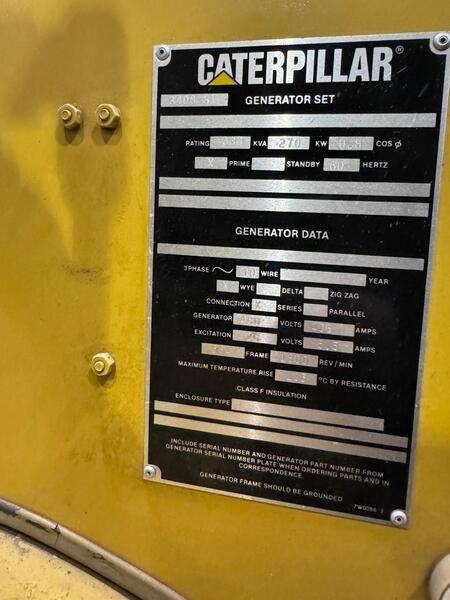 270 KW Caterpillar #3408, diesel generator, 277/480 Volts - Image 3