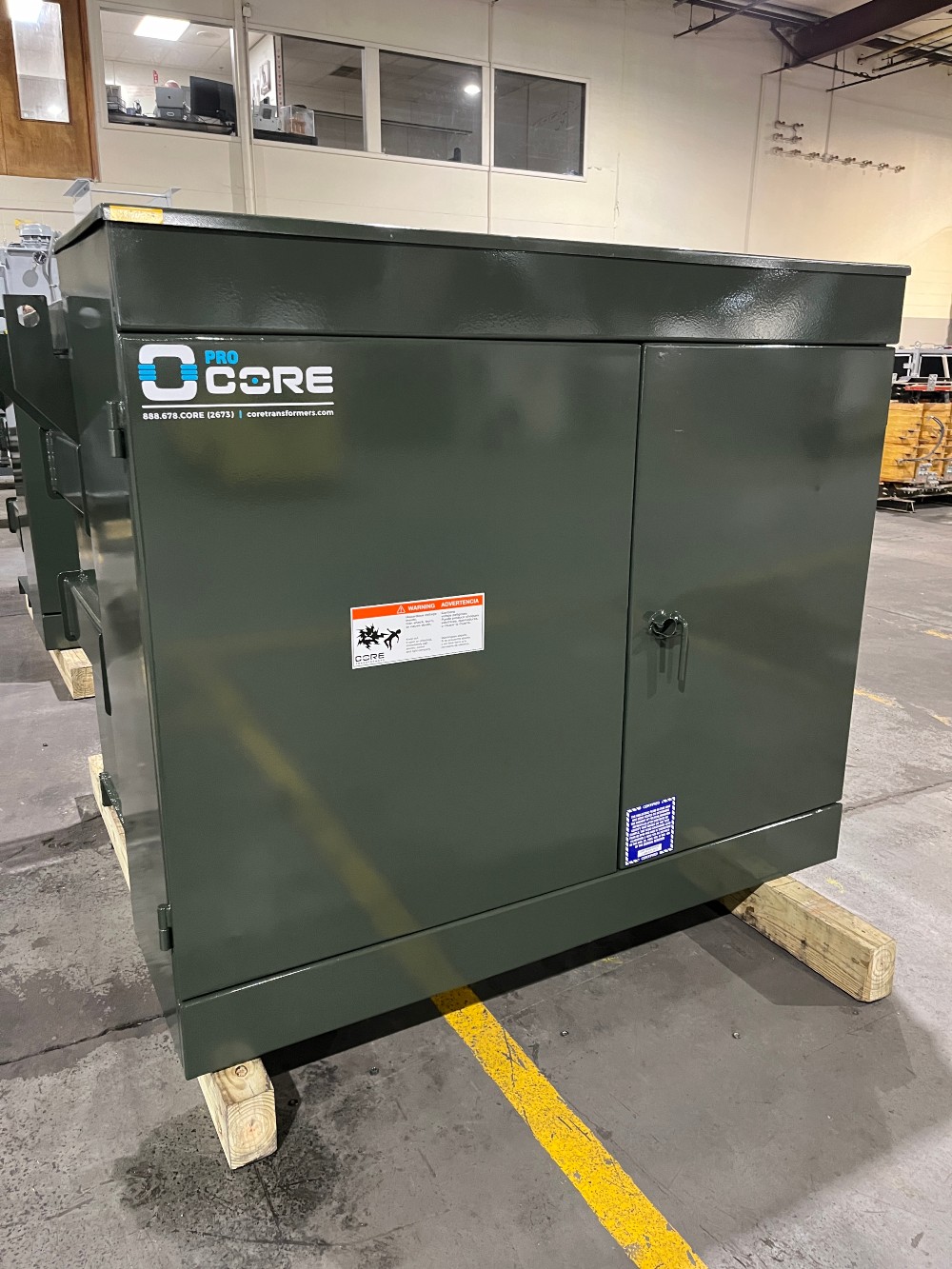 500 KVA 24940 Delta Primary, 208Y/120 Secondary, Core Transformer PAD, proCORE - Image 1