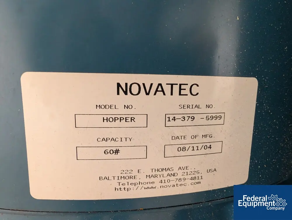 Novatec #N25, Hopper Dryer, 60# hopper, 115 volt, serial# 14-379-0956, 115 V., built 2004 - Image 7