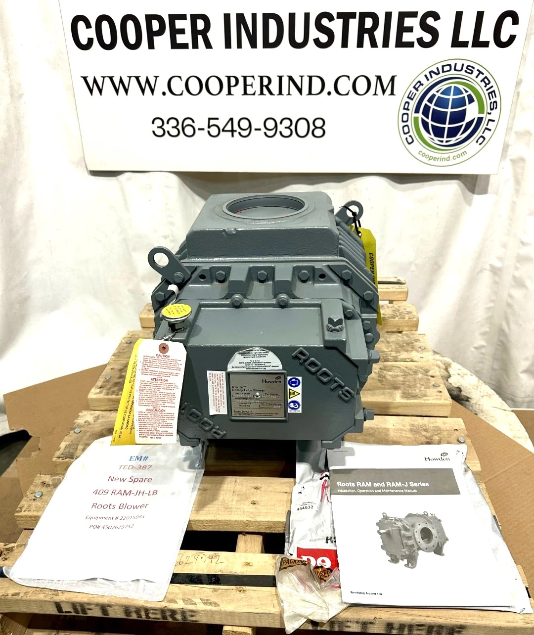 Roots Howden #409-RAM-JH-LB, positive displacement blower, unused, 2018 - Image 1