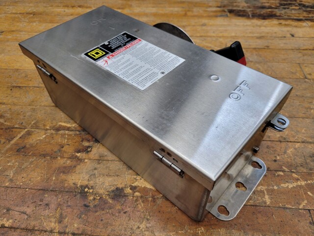 60 Amp. Square D, H322NDS, Safety Disconnect Switch, 240VAC 3P 3PH Type 3R 4X Stainless - Image 1
