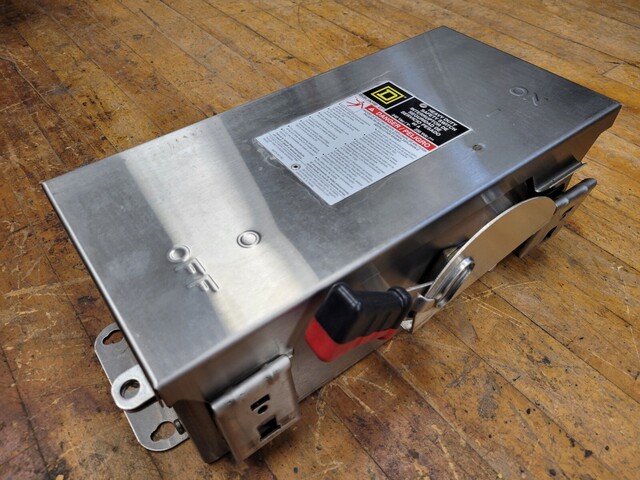 60 Amp. Square D, H322NDS, Safety Disconnect Switch, 240VAC 3P 3PH Type 3R 4X Stainless - Image 5