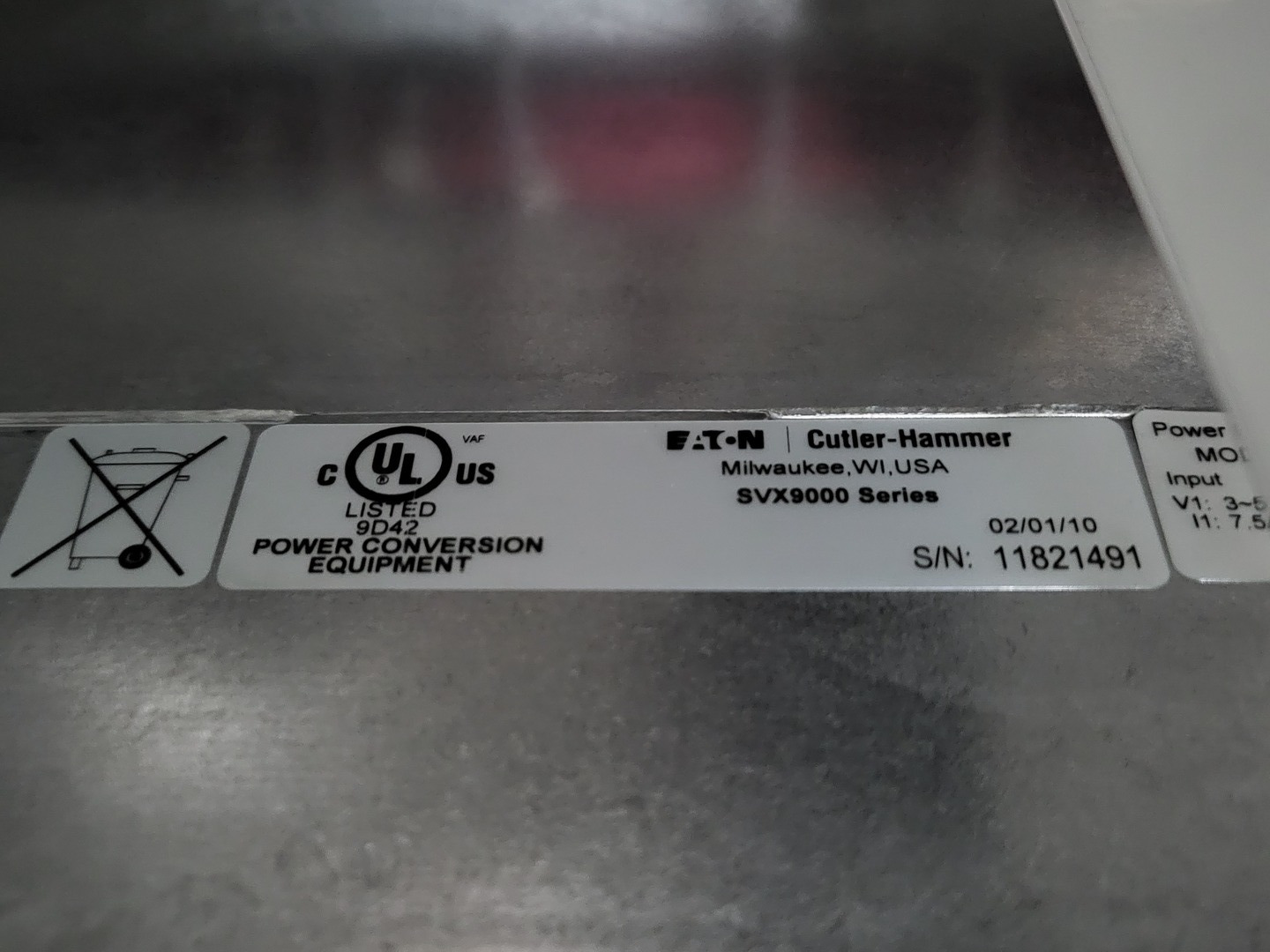 5 HP Eaton Cutler-Hammer, SVX004A1-5A4N1, variable frequency drive, 600 Volts, 15 amps, like new - Image 7