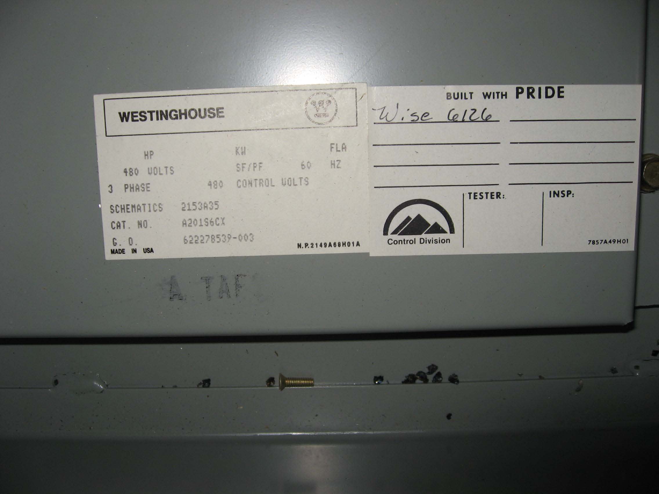 Westinghouse #J, motor control, 480 Volts, loan management ctrl, code CIAEC, new, unused (2 available) - Image 4