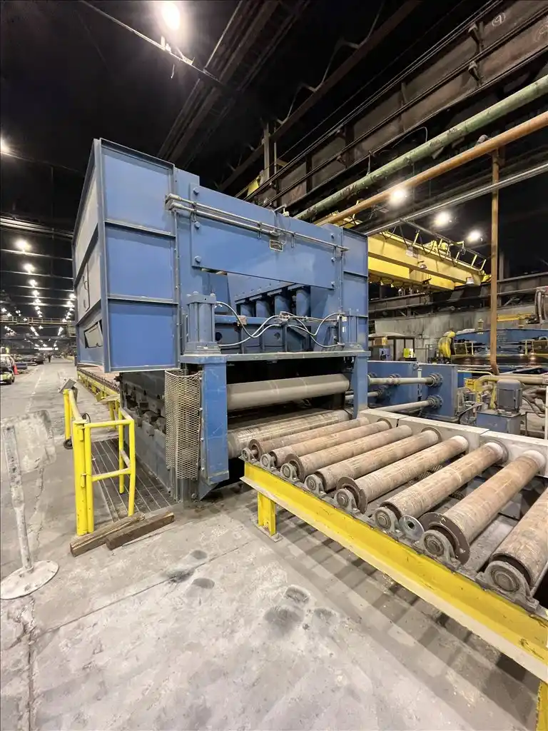 Cauffiel, heavy duty 4-high backed up plate leveler with pinch rolls, 2008 - Image 1