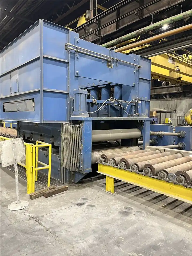 Cauffiel, heavy duty 4-high backed up plate leveler with pinch rolls, 2008 - Image 7