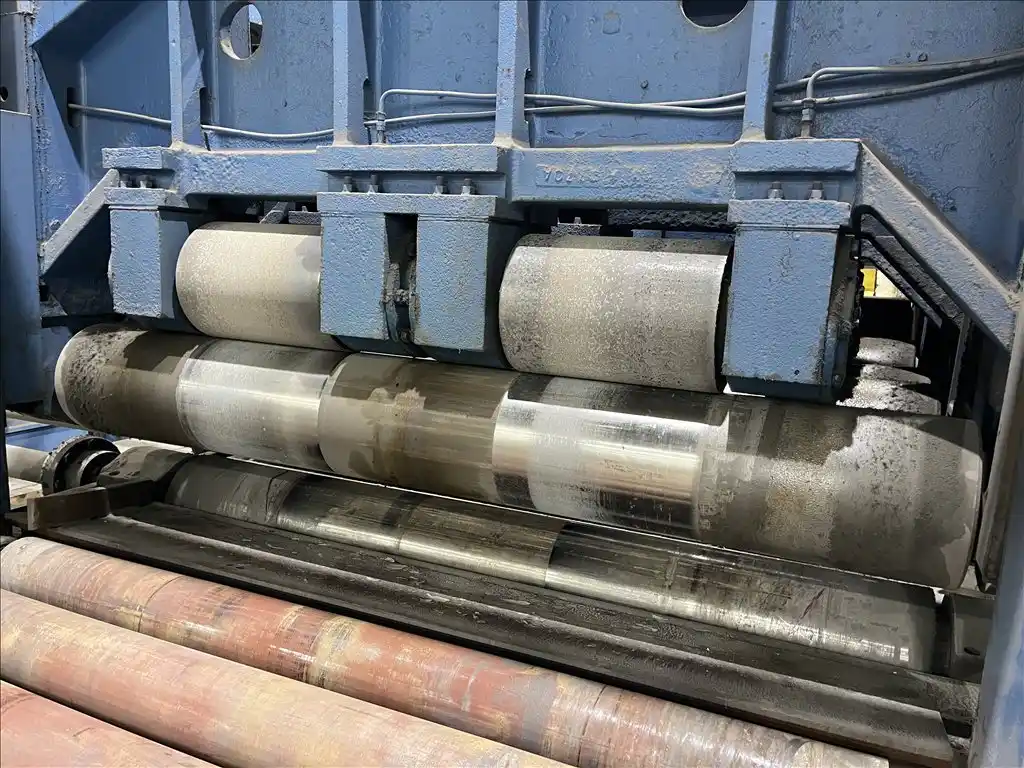 Cauffiel, heavy duty 4-high backed up plate leveler with pinch rolls, 2008 - Image 8