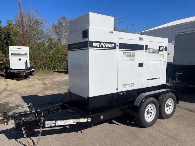 56 KW Multiquip #DCA70SSIU4f, diesel generator, sound attenuated enclosure, trailer tank, 240/480 Volts, 6371 - Image 1