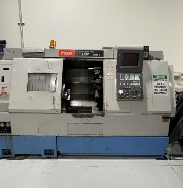 Mazak #Super-Quick-Turn-15M-Mark-II, CNC lathe, 20.9" swing, 8" chuck, 2" bar, 20 HP, 1997 - Image 2