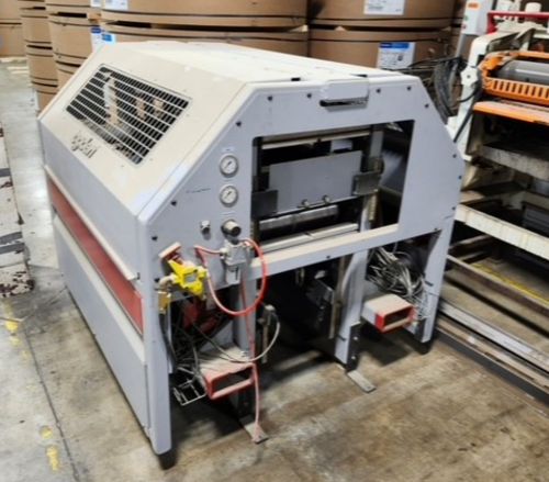Ogden PUR Laminating Line, hopper feeder, glue applicator, drum melter, manual cut of saw, 2021 - Image 1