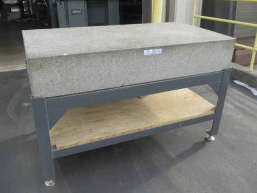 30" x 60" x 10" Rahn Gray Granite Surface Plate with heavy duty steel leveling stand - Image 1