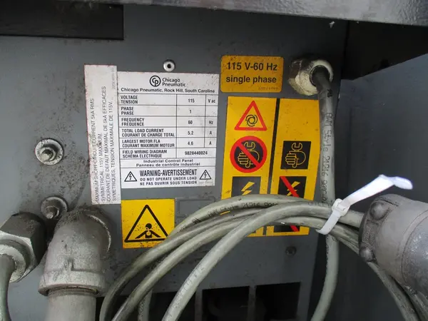 10 HP Chicago Pneumatic #QRS-10, rotary air compressor,tank & dryer, 40 cfm @ 125 psi, 230/460 V., 3-phase - Image 8