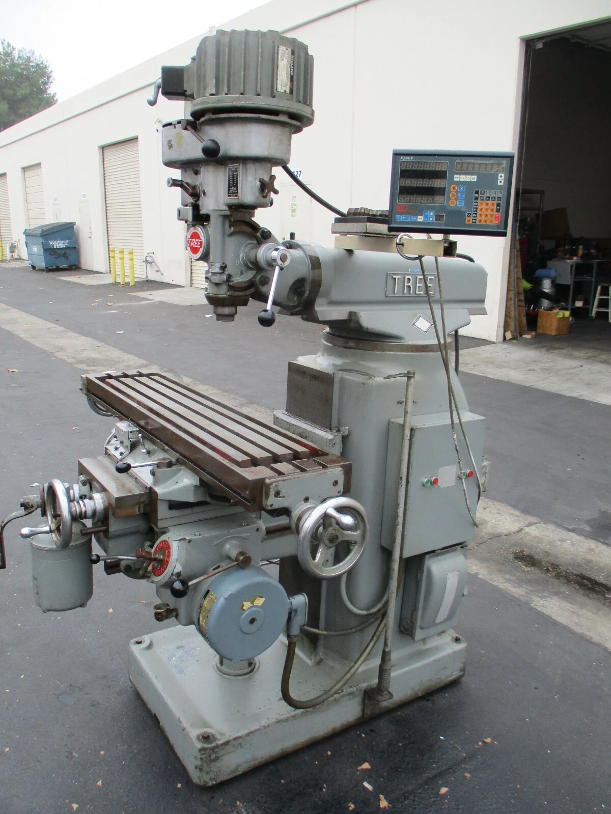 Tree #2UVRC, vertical mill, variable speed, 10.5"x42"table, 1.5 HP, 2-Axis digital read out,power feed - Image 1