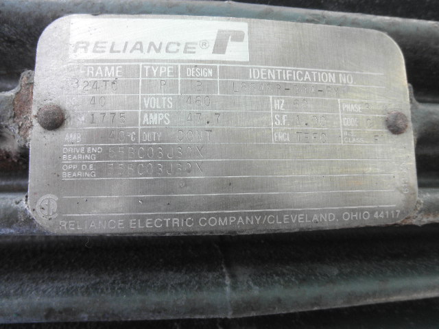 40 HP 1775 RPM Reliance, Frame 324TC, TEFC, 460 Volts - Image 5