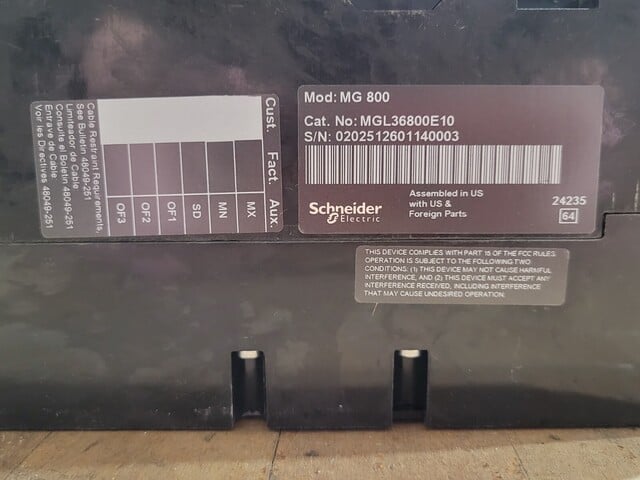 800 Amps, Square D, MGL36800E10, PowerPact I-Line Circuit Breaker, 600V 3P - Image 8