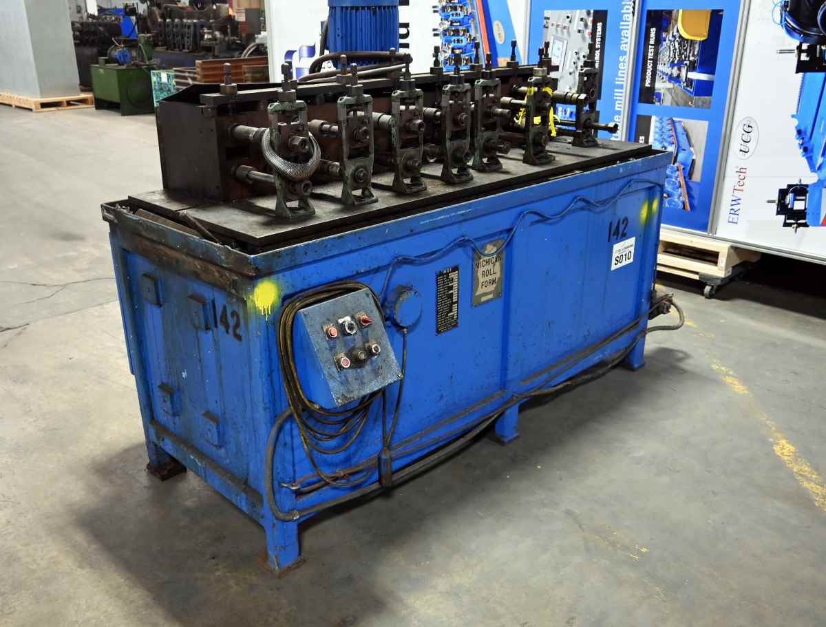 8 Stand, Michigan Roll Form #100R-8 rollformer, 1" spindle diameter, 8" roll space, 8" horizontal centers - Image 2