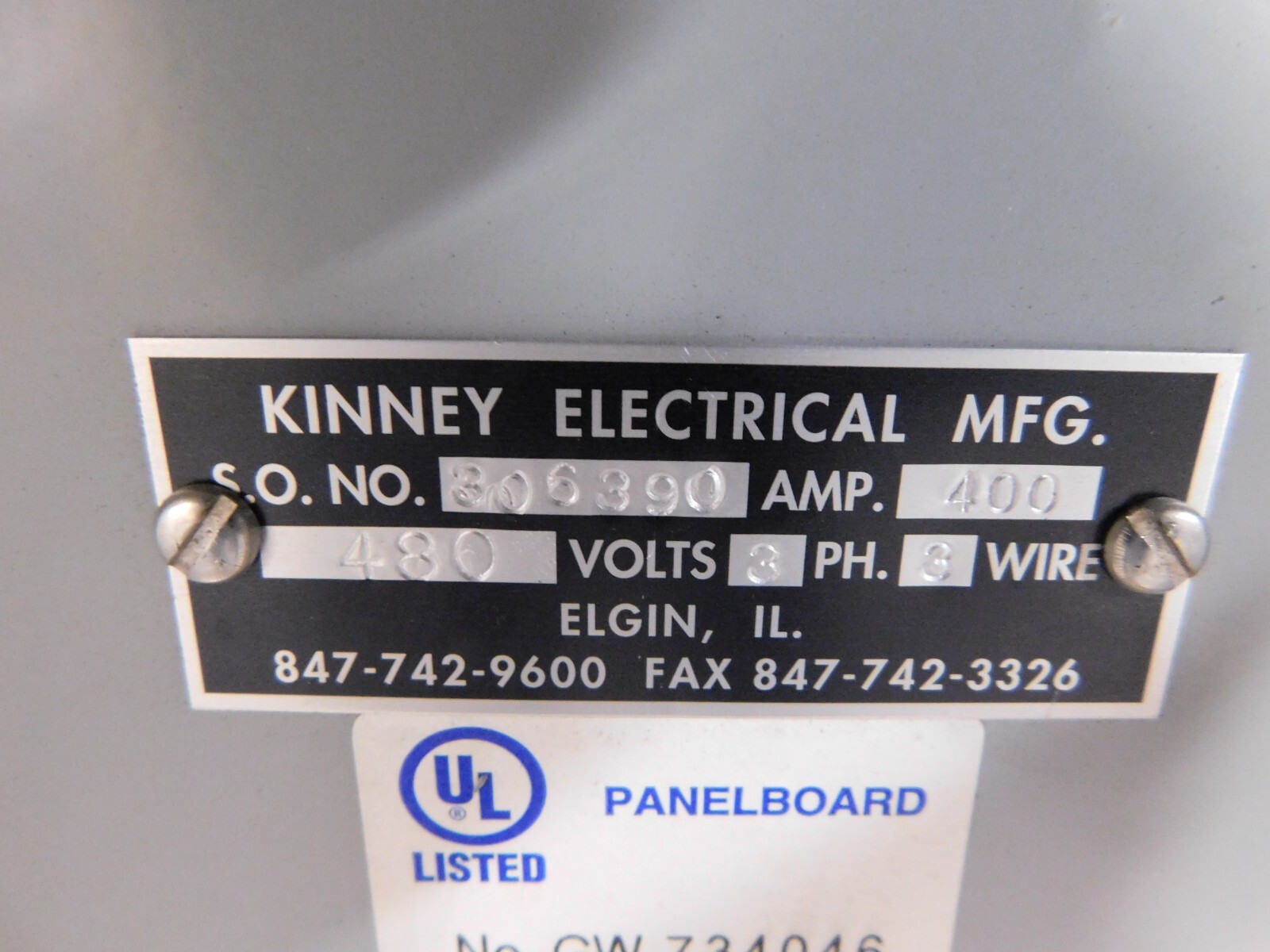 400 Amp. Kinney Electrical, 306390, panelboard, 480 Volts, 3 phase, 3-wire - Image 10