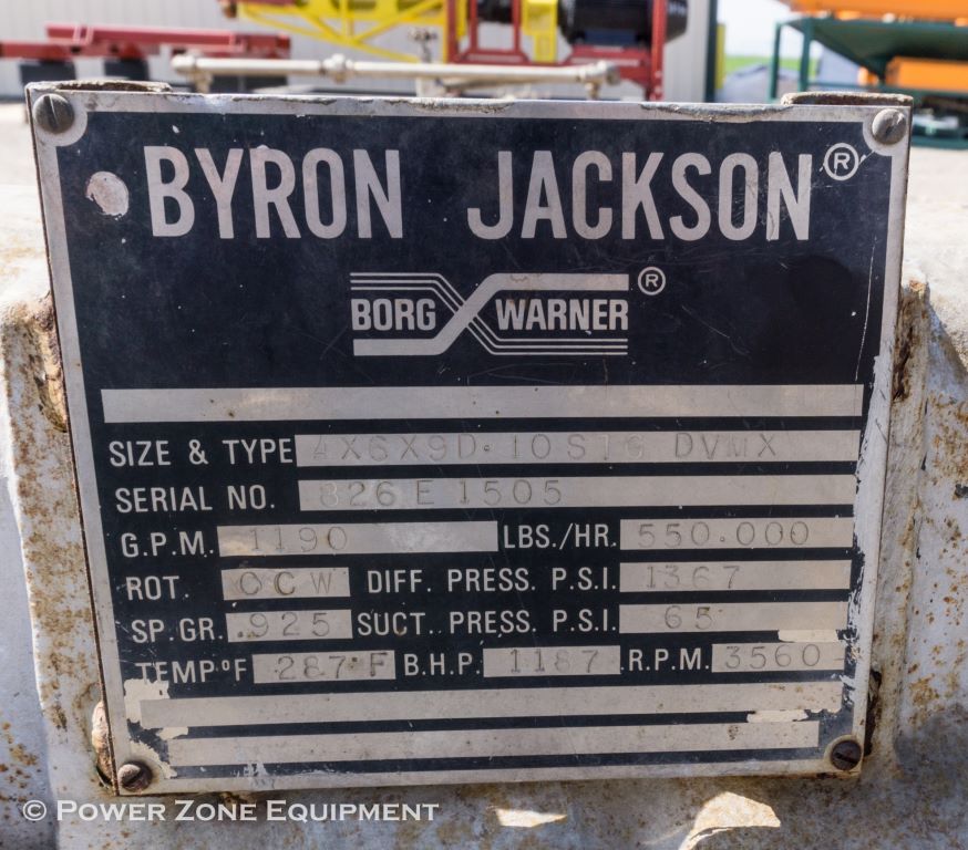 1190 GPM @ 3413' TDH, Byron-Jackson #4x6x9D-DVMX, Centrifugal Pump, Horz., 10-stage, 6" suction, 4" - Image 9