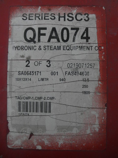 4000 GPM @ 180' TDH, Bell & Gossett #HSC3-10x12x14-LHR, Centrifugal Cooling Tower Pump, 250 HP, 1800 RPM, 460 - Image 8