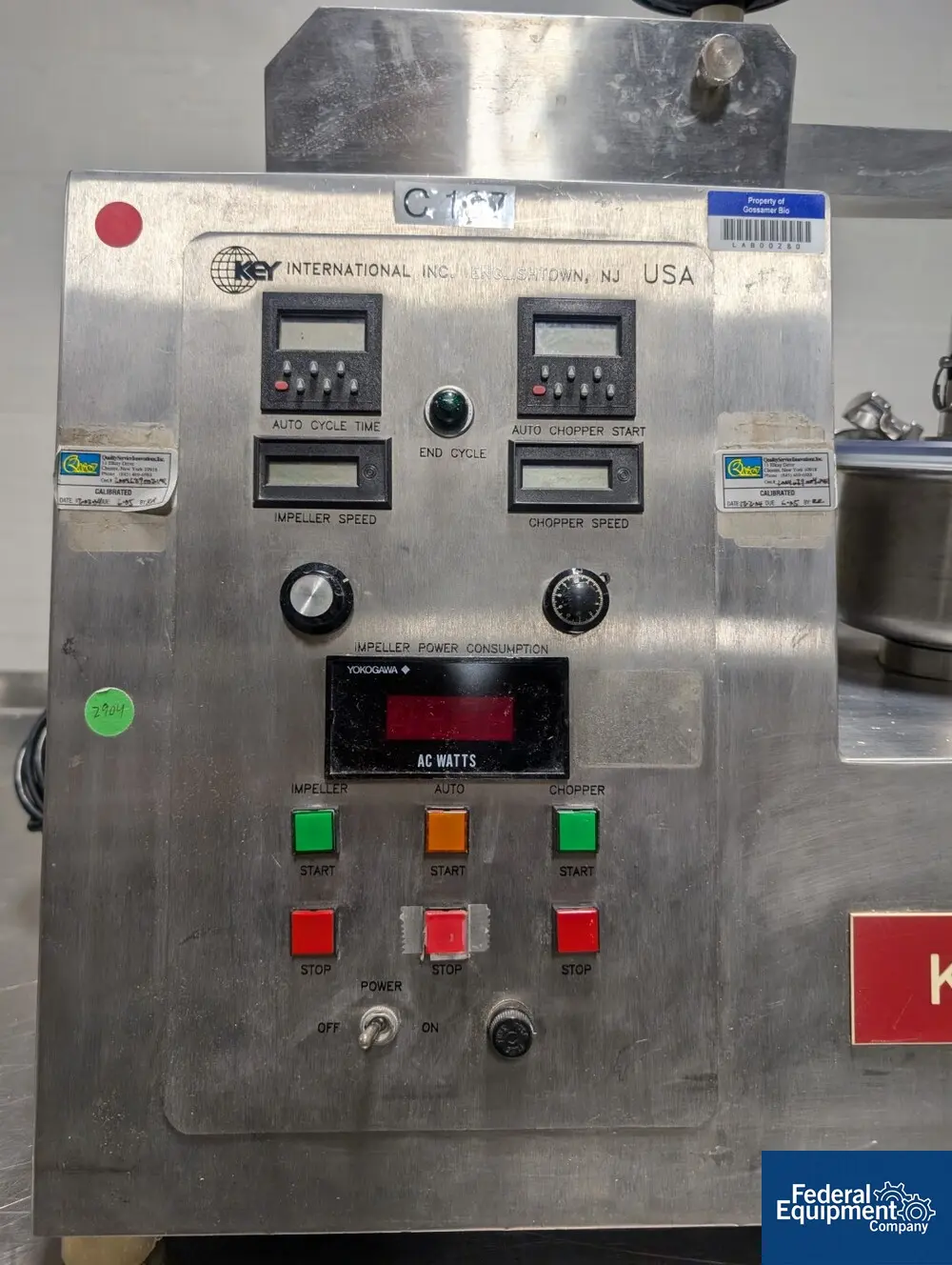 Key #KG5, High Shear Mixer, Stainless Steel, 1 liter bowl, side entering high speed chopper, on base, S/N - Image 6