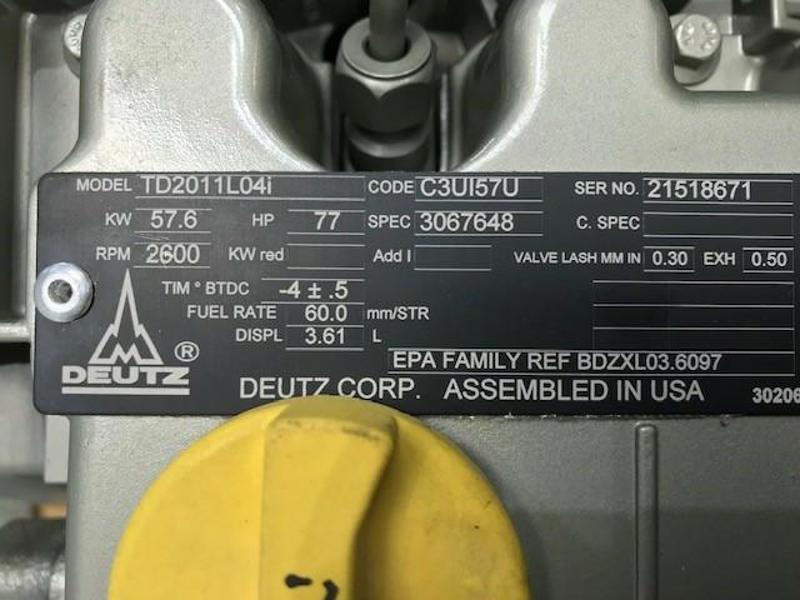 60.6 HP Deutz D2011L04I, Complete Diesel Engine, Rebuilt - Image 5