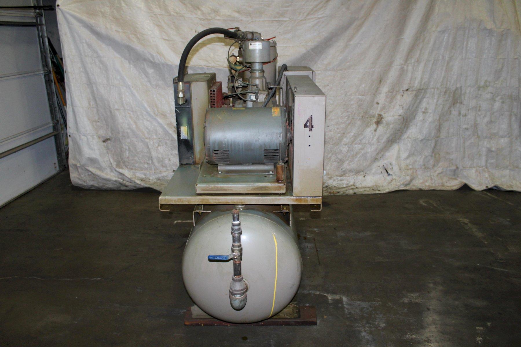 20 HP Leroi, rotary screw air compressor, 85 cfm @ 200 psi, 120 gallon surge tank - Image 5