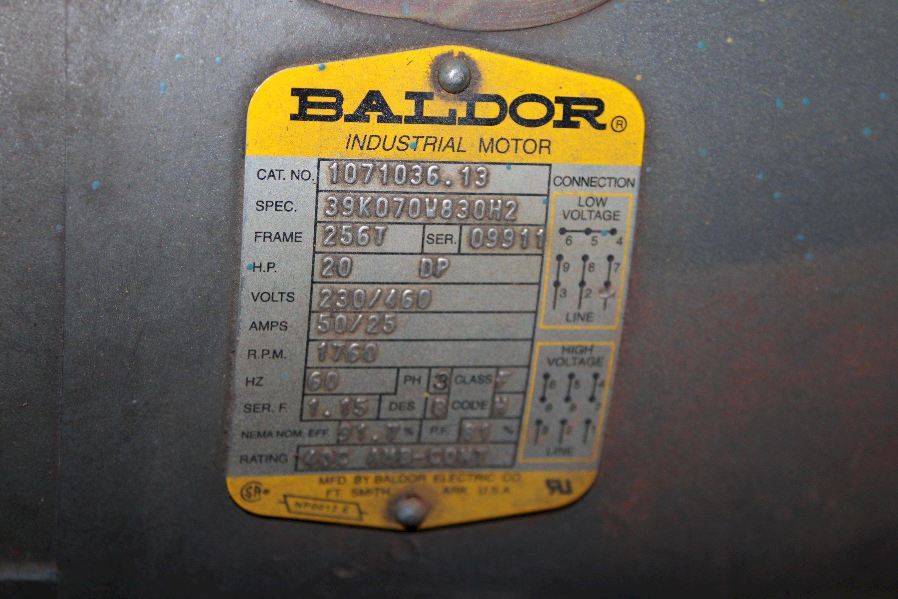 20 HP Leroi, rotary screw air compressor, 85 cfm @ 200 psi, 120 gallon surge tank - Image 10
