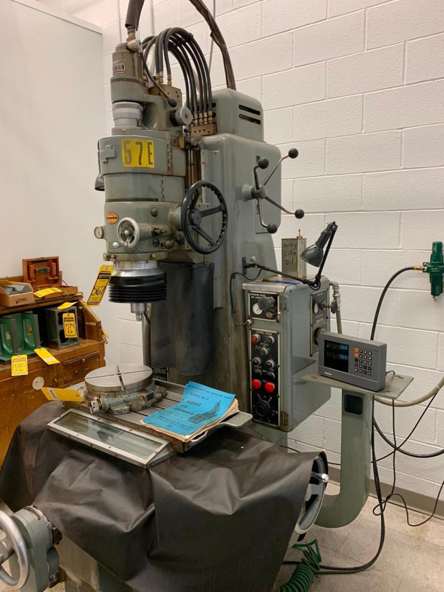 Moore #3, jig grinder, 11" x 24" table, Heidenhain 2-Axis digital read out, dust collector, work light - Image 1