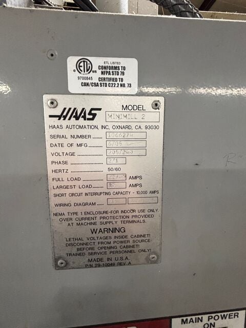 Haas #Mini-Mill-2, CNC vertical machining center, 20 automatic tool changer, 20" X, 16" Y, 14" Z, 10000 RPM - Image 5