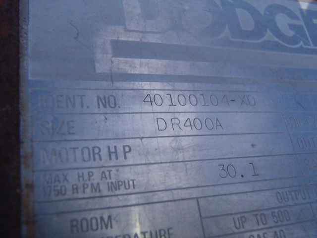 30 HP @ 1750 RPM, Dodge #DR400A, inline gearbox, 153 RPM out, 11.40 :1 ratio, coupled to Wheatley quintuplex - Image 3
