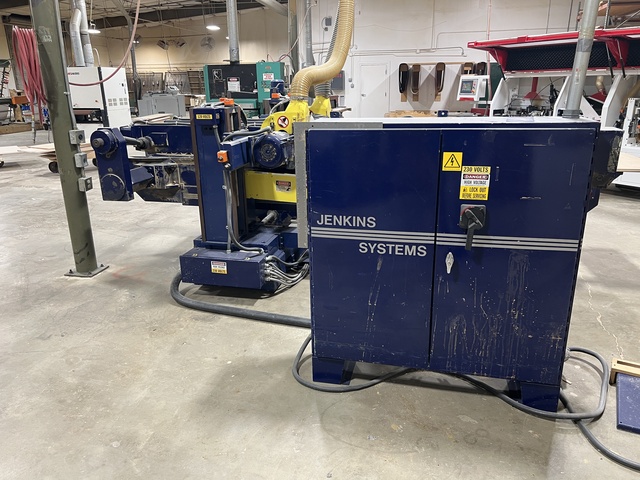Jenkins double end tenoner, single station with (2) trim saws, Opens to 8', very good condition - Image 4