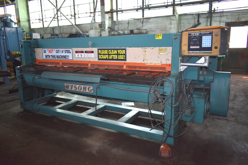 10 gauge x 10' Wysong #1010 CNC, Wysong PC100 Control, 36" back gauge, adjustable rake, no pit - Image 1