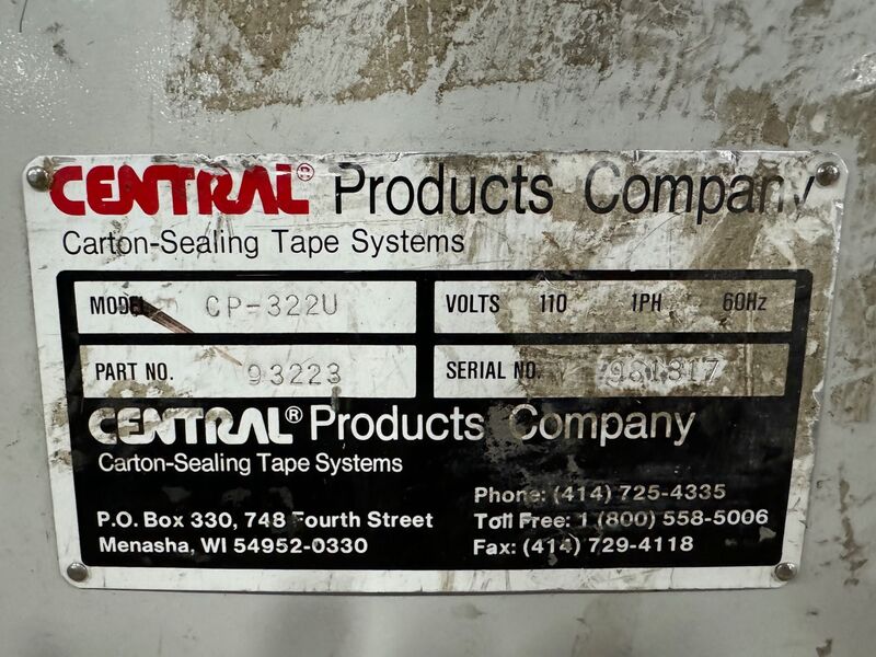 Central #CP-322U, case taper carton sealer system, serial #981317 - Image 5