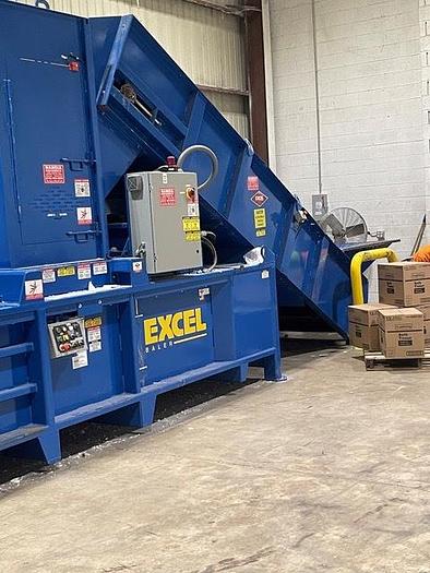 Excel #EX-63, horizontal full eject baler with conveyor, 20 HP power unit, dual 6" cylinders, 2023 - Image 2
