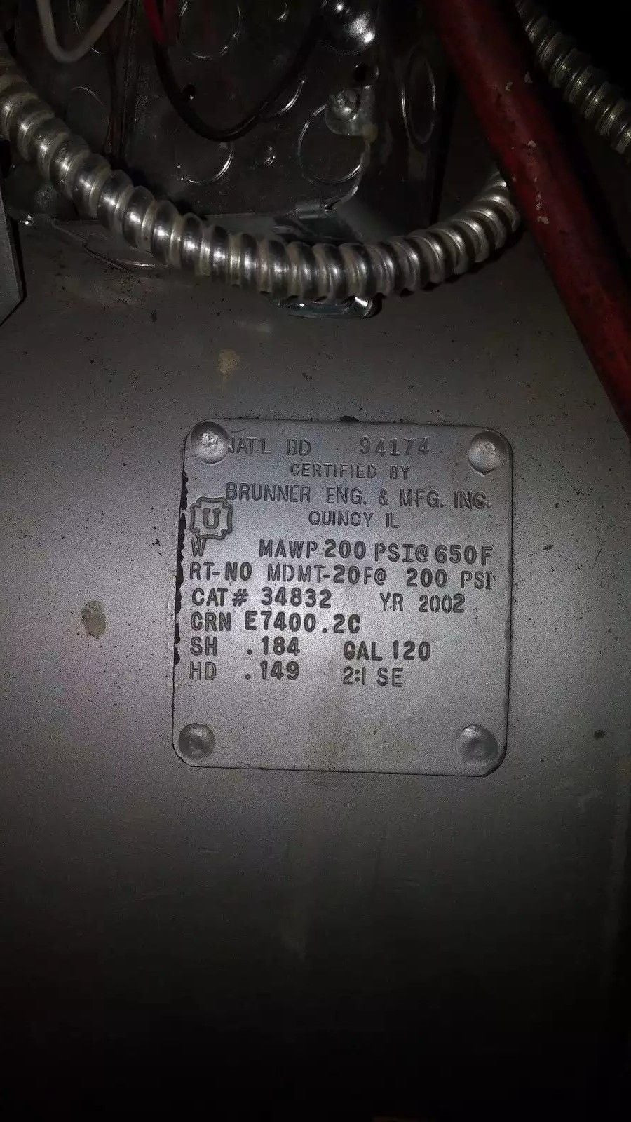 15 HP Industrial Air Compressor, 60 cfm @ 175 psi, 15 HP Teco Westinghouse motor, 2-stage, 120 gallon hor. - Image 3