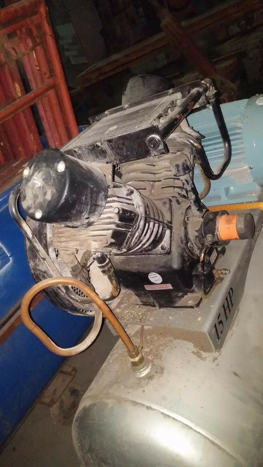 15 HP Industrial Air Compressor, 60 cfm @ 175 psi, 15 HP Teco Westinghouse motor, 2-stage, 120 gallon hor. - Image 4