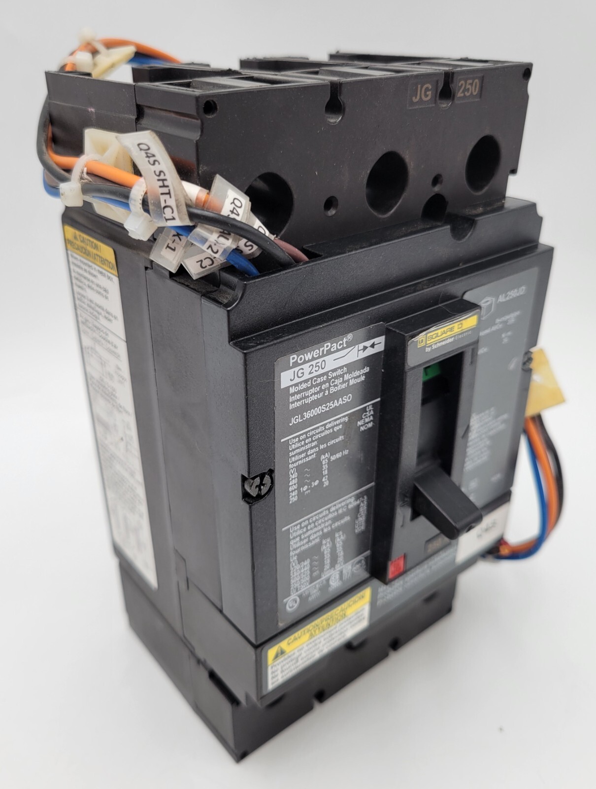 250 Amps, Square D, JGL36000S25AASO, Circuit Breaker, 600VAC 3PH - Image 1