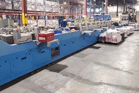 Muller Martini #SLS-3000, Inserting Line, 1.2 m/sec. Feed speed, 100000 specimens/hr., 19.69" L x 13.39" - Image 1