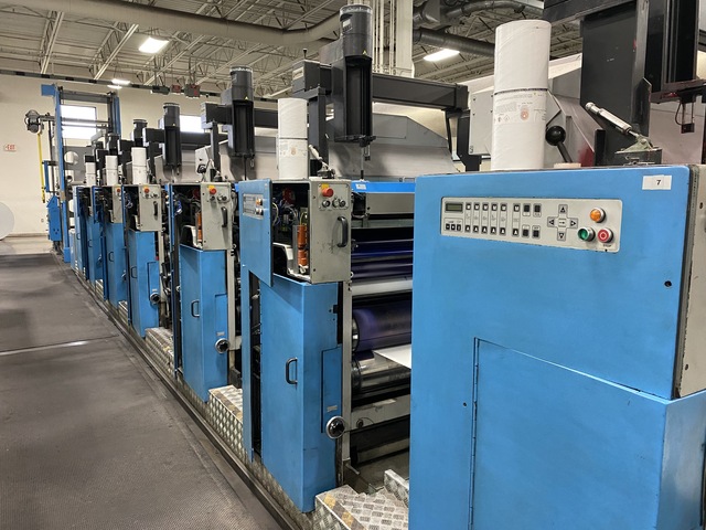 Muller Martini #A74, UV Web Offset Presses, (8) Unit, 22"/25.5" cutoff x 29" width, 50" Splicer roll, 2001 - Image 6
