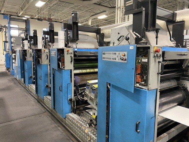 Muller Martini #A74, UV Web Offset Presses, (8) Unit, 22"/25.5" cutoff x 29" width, 50" Splicer roll, 2001 - Image 7