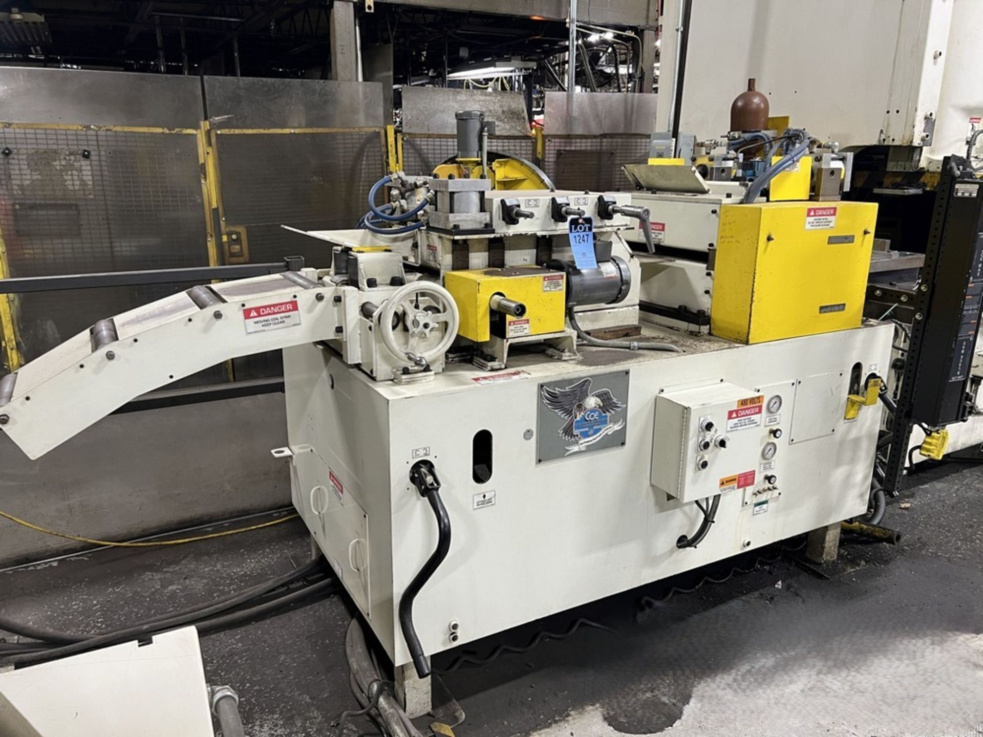 6000 lb. Coe Press Equipment #CPRF-518/CPPS-350-12/CPR-DE-PO-06018, double end coil reel & power - Image 2