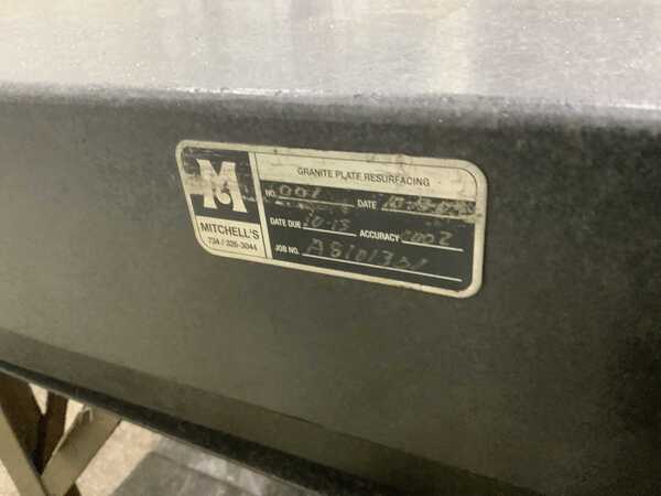 60" x 30" x 10" Mitchell, blac k granite surface plate, 3" ledge - Image 8
