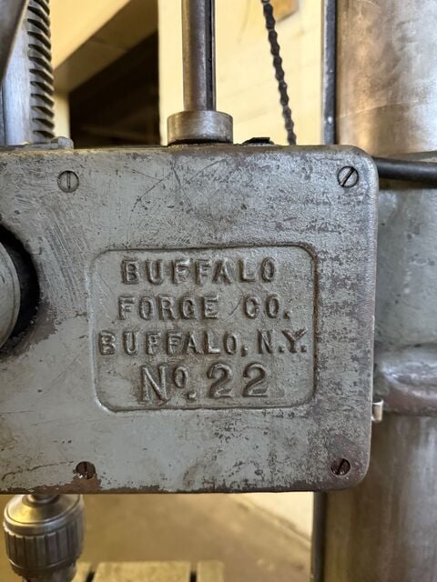22" Buffalo #22, heavy duty drill press, 1.5" capacity, 65-1350 SPM, 220/440 V., 3-phase, power feed - Image 8