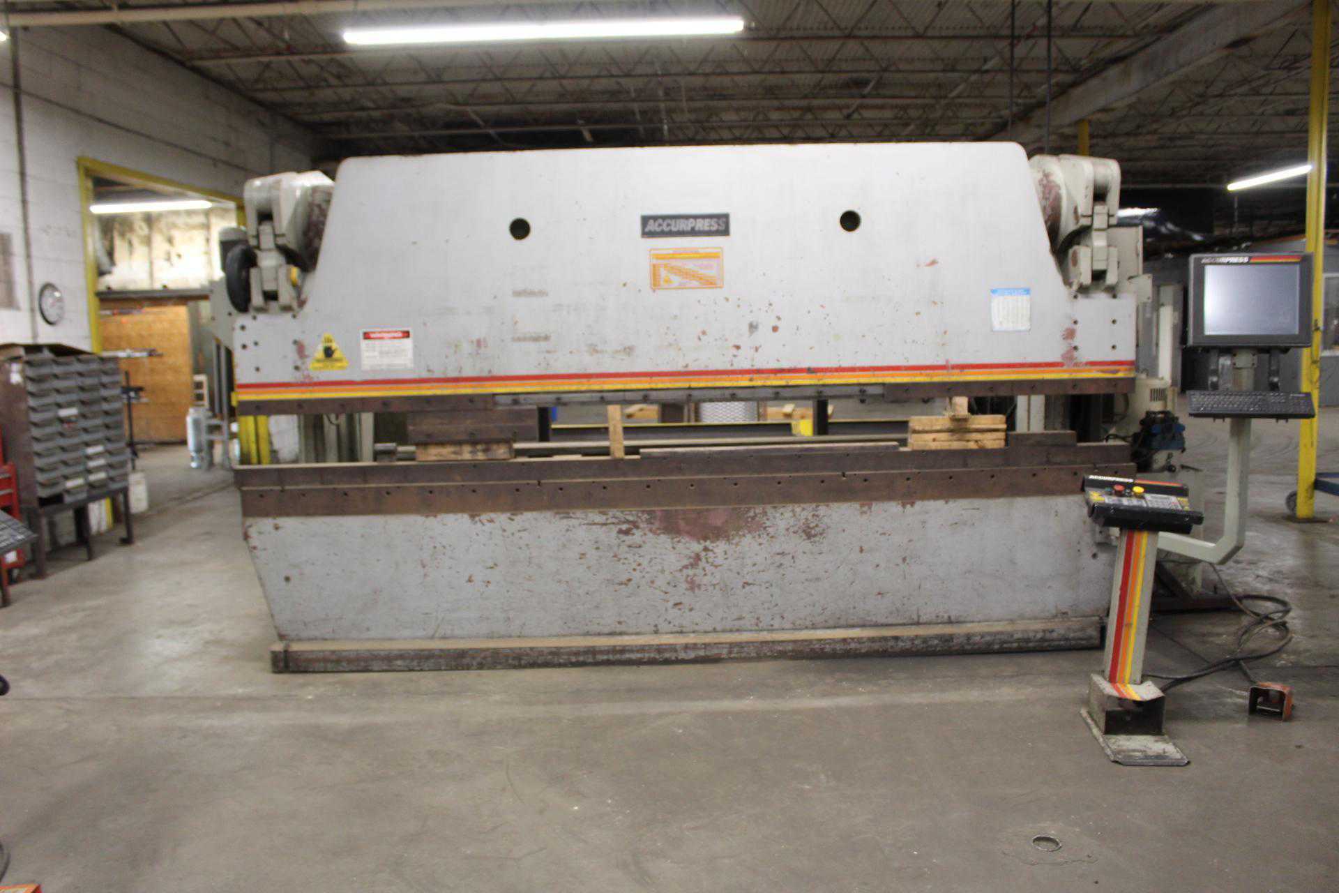 175 Ton, Accurpress #717514, CNC hydraulic press brake, 14' overall, 148" between housing, 8" stroke, 1999 - Image 4