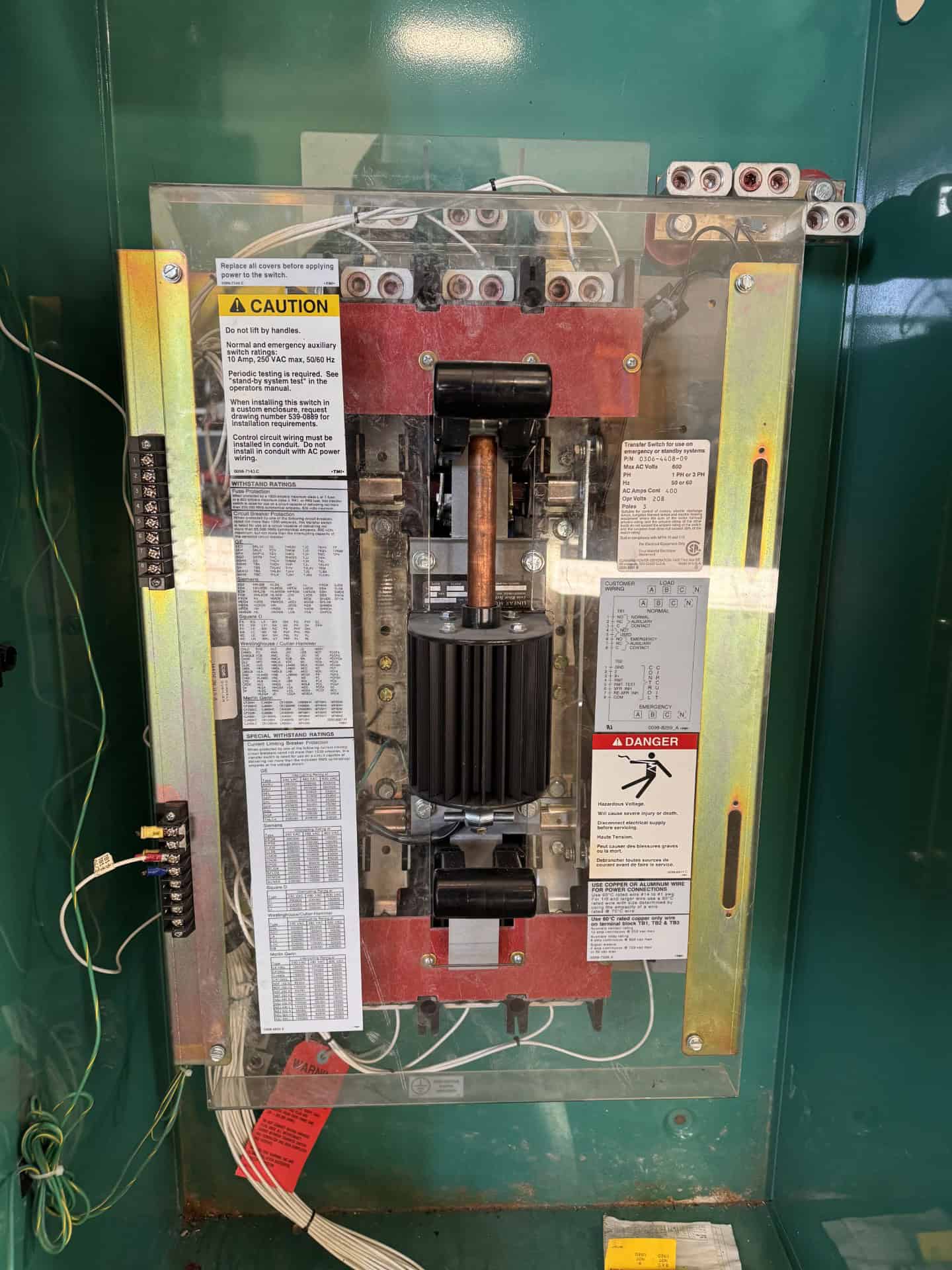 400 Amp. Cummins OTPCC-5712837, automatic transfer switch, 3-pole, 208 Volts, Nema 1, 2005 - Image 3