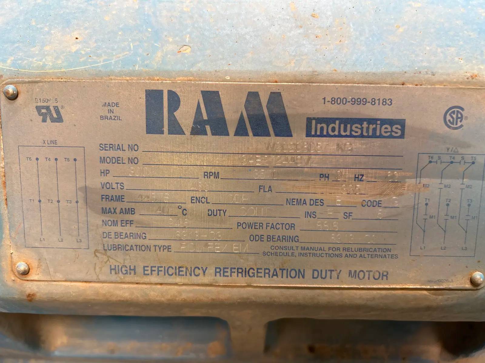 300 HP 3570 RPM Ram, Frame 445TS, 460 Volts, 3-phase - Image 10
