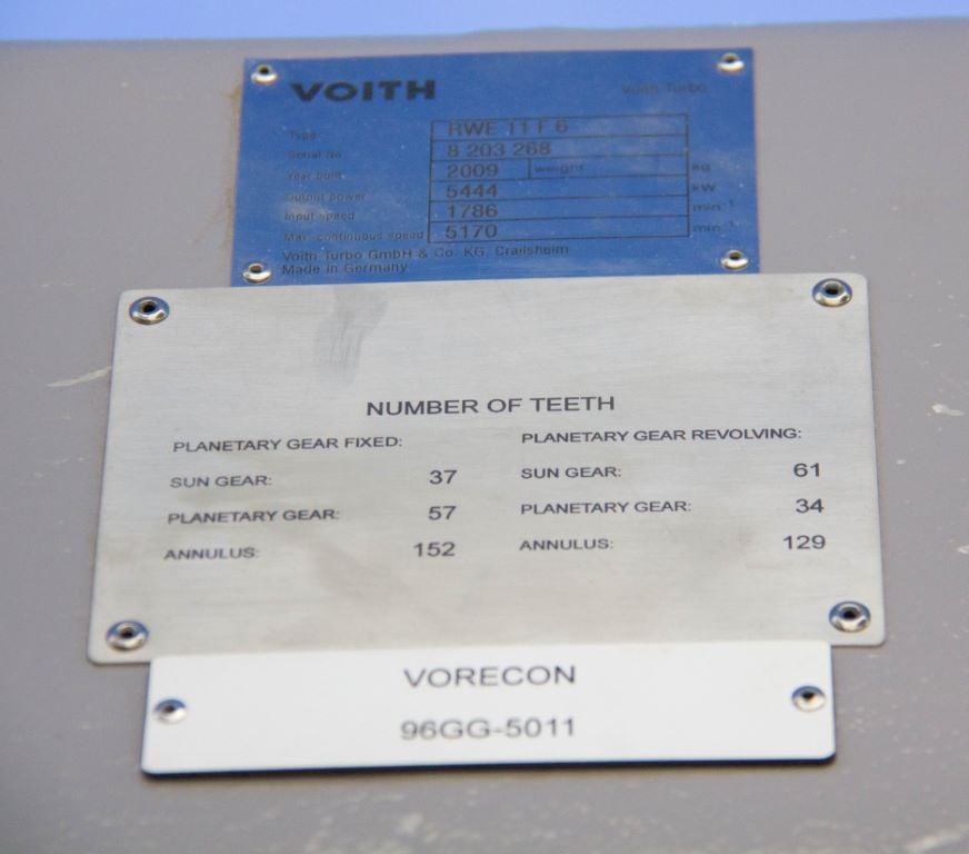7300 HP @ 1786 RPM, Voith Vorecon #RWE11F6, Planetary Gear Increaser Gearbox, 2.89:1 Ratio, 5170 RPM max - Image 9