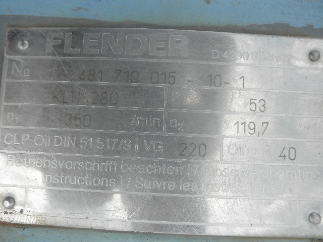 72 HP @ 350 RPM, Flender #KLN-280, Right Angle Gear Reducer Gearbox, 2.90 :1 Ratio, 120 RPM Output, 53 kW - Image 8