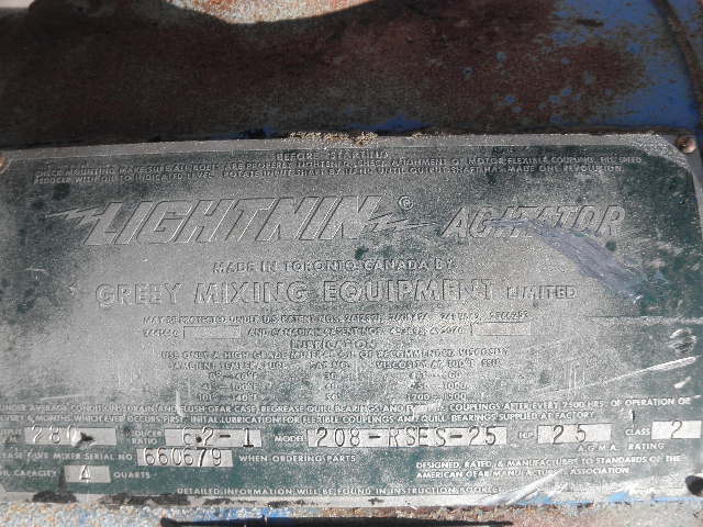 25 HP @ 1760 RPM, Lightnin #208-RSES-25, Right Angle Gearbox, 6.20 :1 Ratio, 283 RPM Output - Image 6